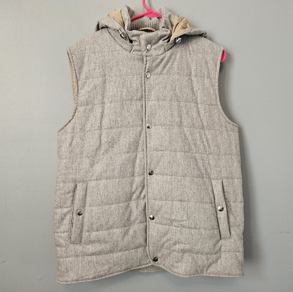 Eleventy Men's Gray Wool Cashmere Hooded Hood Vest US 42 / IT 52 New NWT